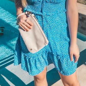 White Snakeskin Kendra Scott Clutch